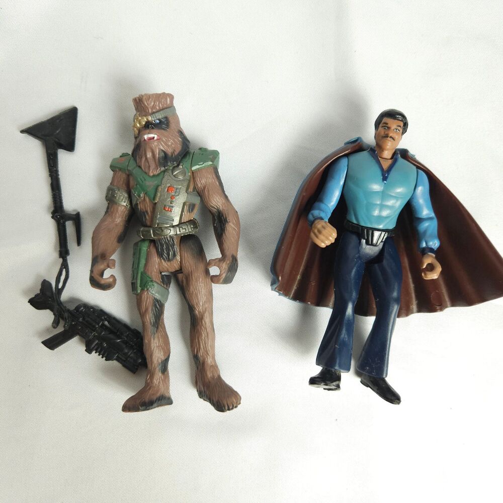 Vintage 90s Kenner Star Wars Chewbacca Lando Action Figures Lot of 2